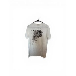 Versace Collection Mens Medusa Graphic T-Shirt White Black Splatter Tee V800683